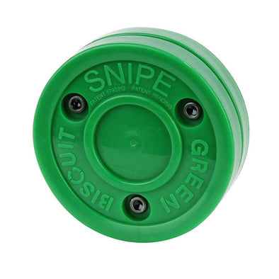 Green Biscuit Snipe Hockey Puck